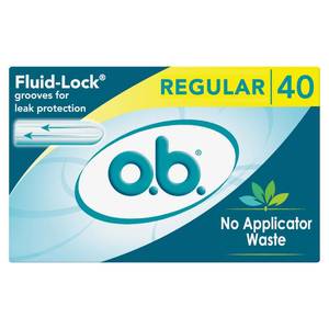 lot 5871 image: o.b. Tampons No Applicator, Fragrance-Free - 40ct  Applicator-Free Tampons Regular, Feminine Care, ob Tampon Regular, Period Products - Retail $8
