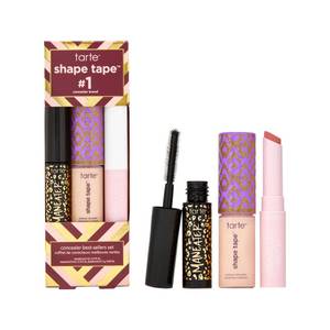 lot 5872 image: tarte shape tape best-sellers set&nbsp Shape Tape Concealer, Hydrating Lip Gloss Balm &amp Mascara for Curl, Volume &amp Length, Longwear, Cruelty-Free, travel size, 20B light &amp rose - Retail $30