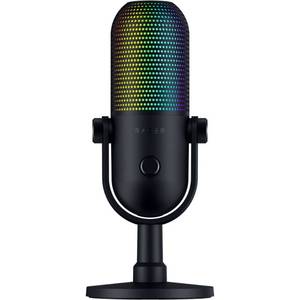 lot 5924 image: Razer Seiren V3 Chroma RGB USB Microphone with Tap-to-Mute Sensor PC Gaming Controller - Retail $130
