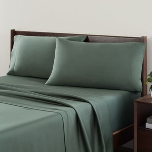 lot 5975 image: Allswell 4-Piece Silky Serenity 100% Tencel Bed Sheet Set Queen  - Retail $61