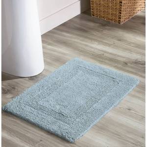 lot 2029 image: Better Trends Bathroom Rugs 17 x 24 100% Cotton Bath Mat Reversible Absorbent Bath Rug Soft Tufted Machine Washable Mat for Shower Tub Sink Home Dacor Blue - Retail $32