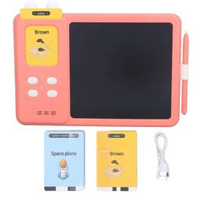 lot 2080 image: Talking Flash Cards Writing Tablet Early Educational LCD Drawing Board Pad Toy for Children (Roseate) - Retail $32
