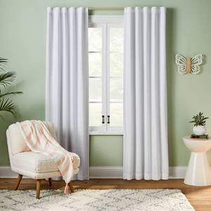 lot 2109 image: 84 Blackout Twill Solid Kids Panel White - Pillowfort - Retail $30