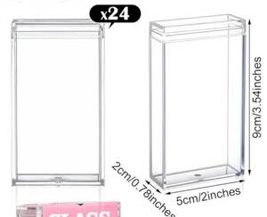 lot 2127 image: AceOrbit Candy Jar Bulk for 24 Guest 3.54 Inch Empty After Dinner Candy Tube Buffet Container Acrylic Box Gifts Multi-item Party Favor(Pink) - Retail $20