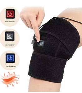 lot 2207 image: USB Heated Knee Wrap  Adjustable Thermal Brace for Arthritis &amp Joint Pain Relief, Portable Electric Heating Pad for Men &amp Women (Power Bank Not Included) - Retail $54