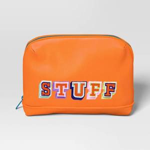 lot 2235 image: Tech Pouch - heyday Coral Orange Word Embroidery Solid Electronics Case - Retail $8