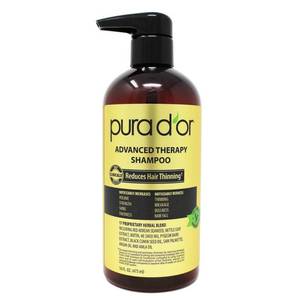 lot 2258 image: Pura dor Advanced Therapy Shampoo - 16 fl oz Liquid Hair Cleanser with Lemon, Grapefruit, Rosemary, Tea Tree Scents for All Hair Types - Retail $70