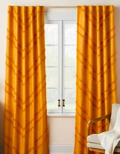 lot 2318 image: 84 Blackout Chevron Clip Dotted Overlay Kids Panel Yellow - Pillowfort - Retail $30