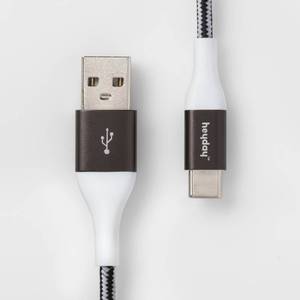 lot 2367 image: 10 USB-A to USB-C Braided Cable&nbsp heyday BlackWhiteGunmetal - Retail $28