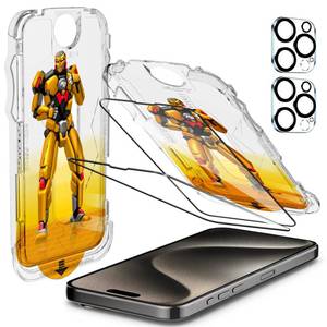 lot 2370 image: Wiaocit 2 Pack Screen Protector for iPhone 15 Pro Max with 2 Pack Tempered Glass Camera Lens Protector, 9H Hardness Military Grade Shatterproof Full Coverage Screen Protector, Easy Installation - Retail $20