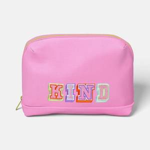 lot 2386 image: Tech Pouch - heyday Candy Pink Word Embroidery Solid Accessory Case - Retail $8