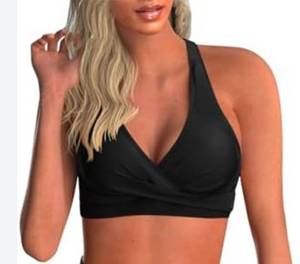 lot 2535 image: Tempt Me Black Women High Waisted Bikini Top 2X - Retail $12
