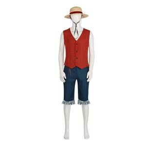 lot 2556 image: VintageCos Mens Anime Classic Suit with Straw Hat for Halloween (XXXL) - Retail $40