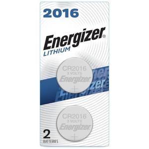 lot 2464 image: Energizer 2016 Batteries 2pk - Lithium Coin Battery 3V, 90mAh Capacity&nbsp
