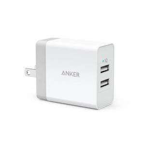 lot 2465 image: Anker 2-Port PowerPort 24W Wall Charger - White USB Wall Plug for Android & iPhone, Lightweight Design - Retail $38