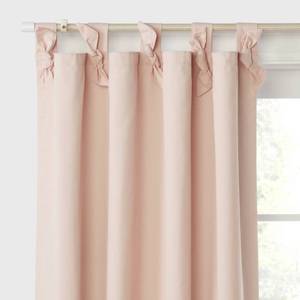 lot 2474 image: 42W x 63L Tie Top Embellished Kids Blackout Window Curtain Panel with Ties Pink - Pillowfort - Retail $25