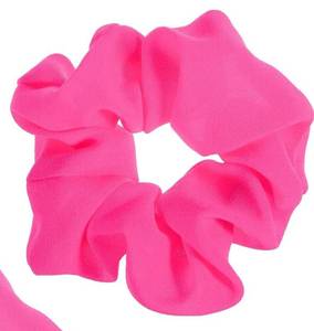 lot 2487 image: Hot Pink Scrunchie Neon Scrunchie 80s Hair Accessories for Women Girl Solid Colors Elastic Hair Ponytail Holder for Party Outfits Workout Costumes and Ponytail Styling (Pink) - Retail $4