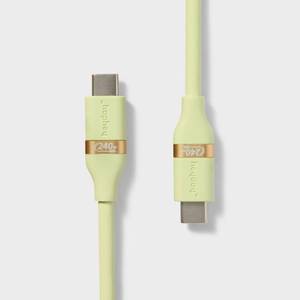 lot 2495 image: 6 USB-C to USB-C Fast Charging Silicone Cable - heyday Matcha Male-To-Male Cord - Retail $18