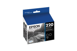 lot 2503 image: Epson T220120-D2 (220) DURABrite Ultra Ink  Black  2Pack - Retail $27