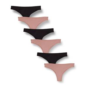 lot 2515 image: Amazon Essentials Womens Breathable Microfibre Seamless Panties, Pack of 6, BlackDusty Pink, Large - Retail $10
