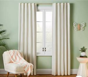 lot 2426 image: 84 Blackout Chambray Cotton Kids Panel Cream - Pillowfort - Retail $30