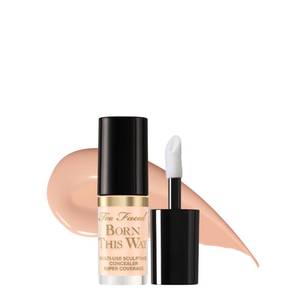 lot 2456 image: Too Faced Born This Way Super Coverage Multi-Use Concealer  Full-Coverage Hydrating Concealer for Dark Circles & Blemishes with Natural FinishHyaluronic Acid & Coconut Water, Cream Puff, 0.06 Fl Oz - Retail $16