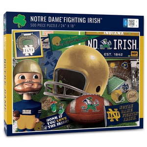 lot 2600 image: Notre Dame Fighting Irish 500-Piece Retro Series Puzzle - Retail $35