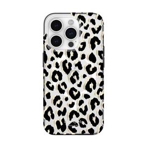 lot 2647 image: Kate Spade New York Apple iPhone 15 Pro Protective Case with MagSafe - City Leopard - Retail $55