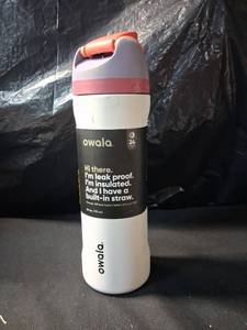 lot 2649 image: Owala 24 oz Insulated Water Bottle with Built-In Straw - Retail $30