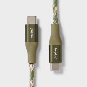lot 2693 image: 4 USB-C to USB-C Braided Cable - heyday Olive - Retail $15