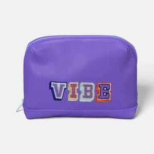 lot 2701 image: Tech Pouch - heyday Purple Word Embroidery Solid Design Accessory Case - Retail $8