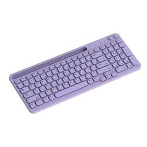 lot 2721 image: North Full Size Wireless Keyboard with Built-in PhoneTablet Stand - Lavender - Retail $23