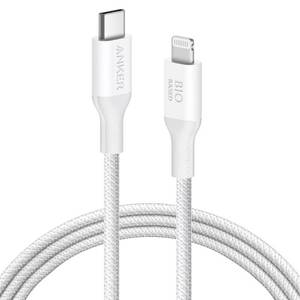 lot 2746 image: Anker 6 Bio-Braided Lightning to USB-C ECO Friendly Fast Charging Cable - White - Retail $25