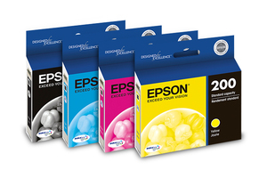 lot 2796 image: EPSON T200 DURABrite Ultra Genuine Ink Standard Capacity Color Combo Pack - Retail $39