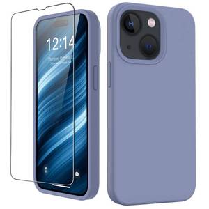 lot 2798 image: FUNMIKO Compatible with iPhone 15 Plus Case with Screen Protector,Upgraded Liquid Silky Soft Silicone,Fashionably Designed for Men Women Girls,Protective Phone Cover,Ash Grey - Retail $9