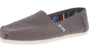 lot 17154 image: Toms Womens Classic Canvas Ash Ankle-High Slip-On Shoes - 9.5M