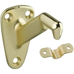 lot 17199 image: National Hardware Gallery Series Bright Brass Handrail Bracket N243-667, 5 Pack