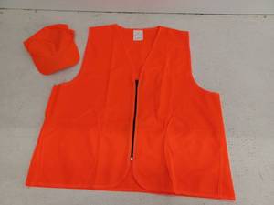 lot 17249 image: Orange Safety Vest And Hat, ML
