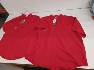 lot 17296 image: 2 Pack KU Button Up Shirts, XL