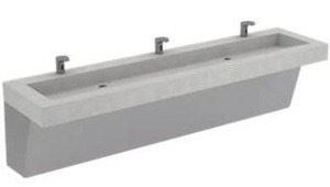lot 17440 image: ELGR-83000 - SloanStone 3-Station Wall-Mounted Gradient SinkSloanStone 3-Station Wall-Mounted Gradient Sink, Thunder Gray