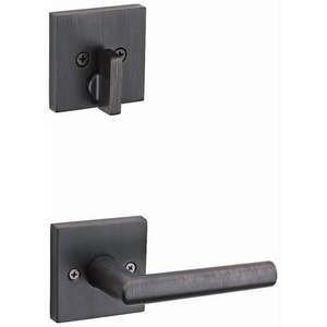 lot 67853 image: Kwikset 966MILSQT-11P.UNIV Milan Lever Single Cylinder Interior Pack - Bronze, 3 Pack