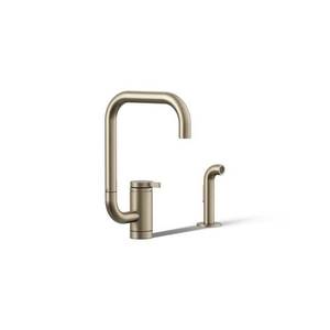 lot 67859 image: Kohler Components 1 Handle Deck Mount Standard Kitchen Faucet in Vibrant Brushed Bronze
