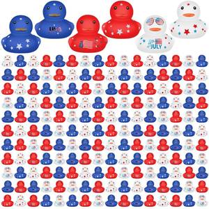lot 1834 image: Lenwen 150 Pcs Patriotic Rubber Duck Bulk 1.96 Inch 4th of July 250th Anniversary Rubber Duck Independence Day 1776-2026 American Flag Ducky for Memorial Day Birthday Adult Pool (Patriotic)