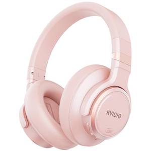 lot 1839 image: KVIDIO Hybrid Active Noise Cancelling Headphones, Wireless Bluetooth Headphones Over Ear with Mic, 70H Playtime, Transparency Mode, Hi-Fi Stereo Sound, Deep Bass Headsets for Phone PC - Retail $25