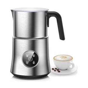 lot 1844 image: Milk Frother and Steamer, Large Capacity & Detachable Electric Milk Frother, Automatic Warm and Cold Foam Maker, Hot Chocolate Maker, Stainless Steel Jug, 30.44Oz.900ML - Retail $57