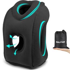 lot 1869 image: Maliton Inflatable Travel Pillow for Airplane (Black) - Retail $22