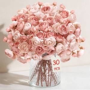 lot 1873 image: Alupssuc 30Pcs Ranunculus Artificial Flowers Faux Silk Mini Ranunculus, Spring Flowers Artificial Indoor for DIY Bouquets, Bulk Fake Wedding Filler Flowers for Bride Shower Decorations, Dusty Rose - Retail $28