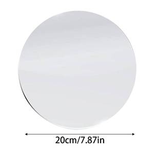 lot 1899 image: DARENYI 8 inch Glass Round Mirror Circle Wall Mounted for Bathroom, Living Room, Home Decor, Small Round Mirror Plate Trays for Wedding Table Centerpieces - Retail $12