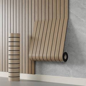 lot 1919 image: YLL YLL PVC Slat Wall Panel Peel and Stick 118x 15.7 Faux Oak Grain Wood Slat Panel Self-Adhesive Wallpaper Soundproof 3D Wall Panels - Retail $34
