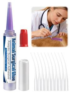 lot 13689 image: Mysora Veterinary Surgical Skin Glue, Strong Surgical Adhesive with 10 Precise Applicators, Blue Tinted Fast Acting Waterproof Wound Closure for Pets Dogs Cats, Pain Free & Stress Free(1 Pack,2ml) - Retail $15
